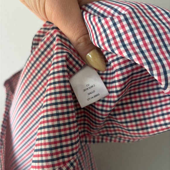 UNTUCKit‎ Men's Red Checkered Long Sleeve Button Down Dress Shirt Size Large - Picture 6 of 8